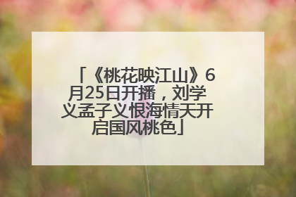 《桃花映江山》6月25日开播，刘学义孟子义恨海情天开启国风桃色