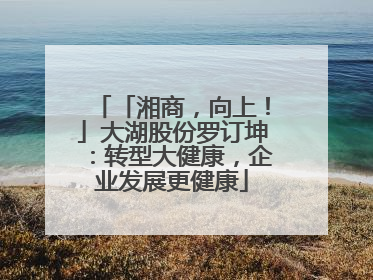 「湘商，向上！」大湖股份罗订坤：转型大健康，企业发展更健康