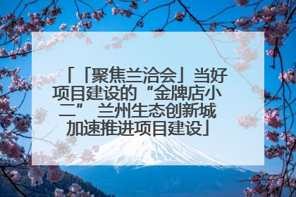 「聚焦兰洽会」当好项目建设的“金牌店小二” 兰州生态创新城加速推进项目建设