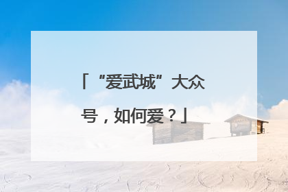 “爱武城”大众号，如何爱？