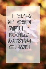 “北斗女神”徐颖回到四川 “能文能武”苏东坡诗句信手拈来