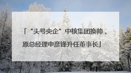“头号央企”中核集团换帅，原总经理申彦锋升任董事长