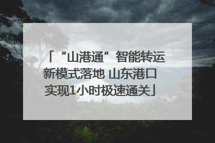 “山港通”智能转运新模式落地 山东港口实现1小时极速通关