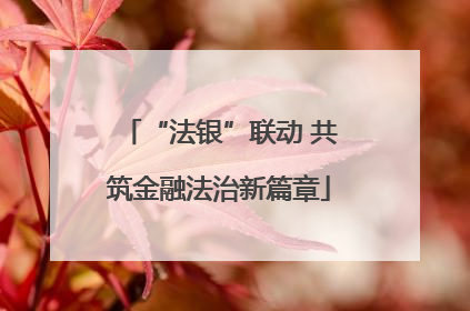 “法银”联动 共筑金融法治新篇章
