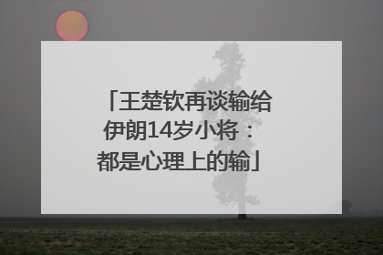王楚钦再谈输给伊朗14岁小将：都是心理上的输
