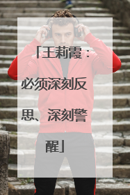 王莉霞：必须深刻反思、深刻警醒