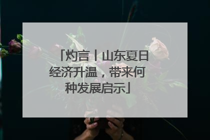 灼言丨山东夏日经济升温，带来何种发展启示