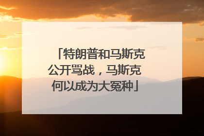 特朗普和马斯克公开骂战，马斯克何以成为大冤种