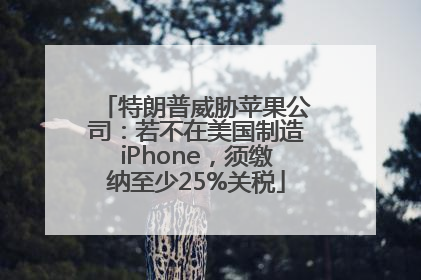 特朗普威胁苹果公司：若不在美国制造iPhone，须缴纳至少25%关税