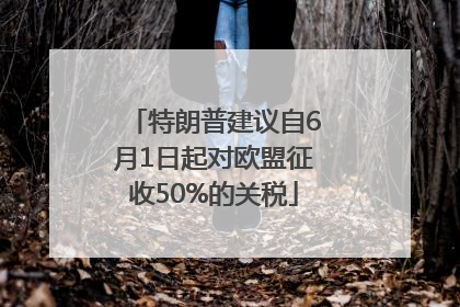 特朗普建议自6月1日起对欧盟征收50%的关税
