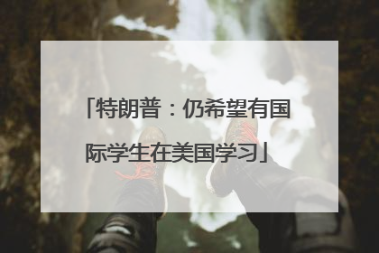 特朗普：仍希望有国际学生在美国学习