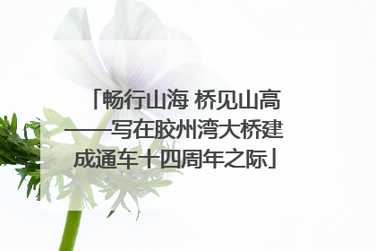 畅行山海 桥见山高——写在胶州湾大桥建成通车十四周年之际