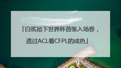 白鲨抢下世界杯首张入场券，透过ACL看CFPL的成色