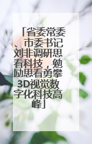 省委常委、市委书记刘非调研思看科技，勉励思看勇攀3D视觉数字化科技高峰