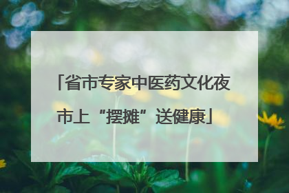 省市专家中医药文化夜市上“摆摊”送健康
