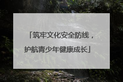 筑牢文化安全防线，护航青少年健康成长