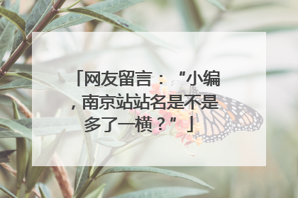 网友留言：“小编，南京站站名是不是多了一横？”