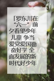 罗东川在“六一”前夕看望少年儿童 争当爱党爱国勤奋好学 全面发展的新时代好少年
