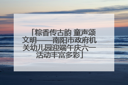 粽香传古韵 童声颂文明——南阳市政府机关幼儿园迎端午庆六一活动丰富多彩