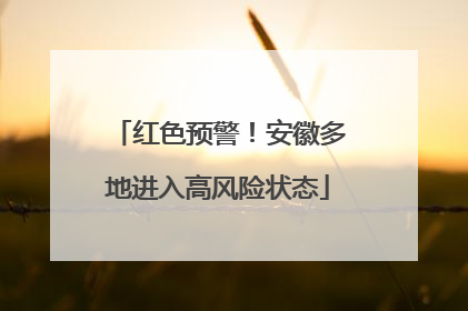 红色预警！安徽多地进入高风险状态