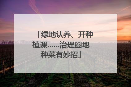 绿地认养、开种植课……治理圈地种菜有妙招
