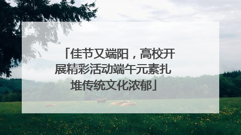 佳节又端阳，高校开展精彩活动端午元素扎堆传统文化浓郁