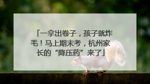 一拿出卷子，孩子就炸毛！马上期末考，杭州家长的“降压药”来了