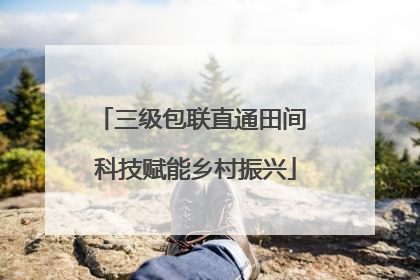 三级包联直通田间 科技赋能乡村振兴