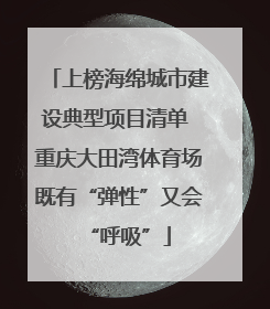 上榜海绵城市建设典型项目清单 重庆大田湾体育场既有“弹性”又会“呼吸”