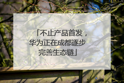 不止产品首发，华为正在成都逐步完善生态链