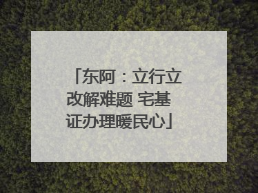 东阿：立行立改解难题 宅基证办理暖民心