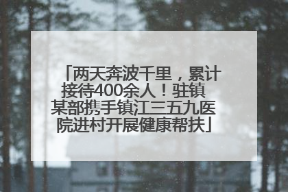两天奔波千里，累计接待400余人！驻镇某部携手镇江三五九医院进村开展健康帮扶