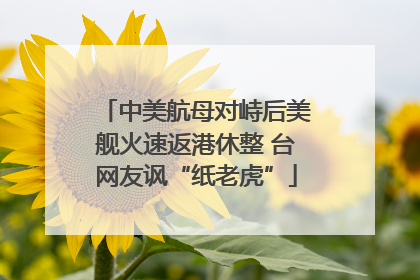 中美航母对峙后美舰火速返港休整 台网友讽“纸老虎”