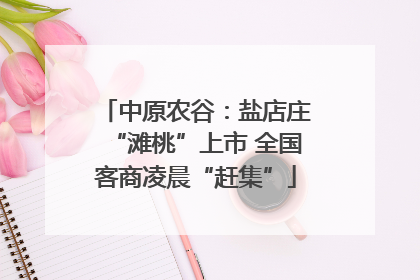 中原农谷：盐店庄“滩桃”上市 全国客商凌晨“赶集”