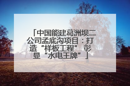 中国能建葛洲坝二公司孟底沟项目：打造“样板工程” 彰显“水电王牌”