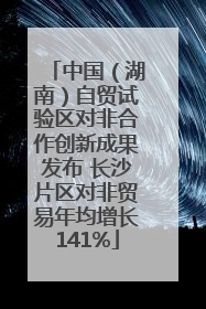 中国（湖南）自贸试验区对非合作创新成果发布 长沙片区对非贸易年均增长141%