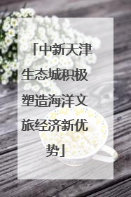 中新天津生态城积极塑造海洋文旅经济新优势
