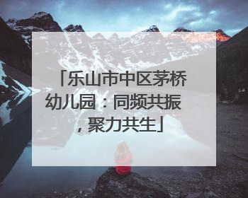 乐山市中区茅桥幼儿园：同频共振，聚力共生