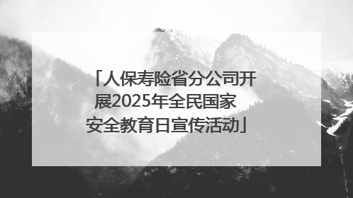 人保寿险省分公司开展2025年全民国家安全教育日宣传活动