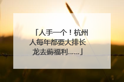 人手一个！杭州人每年都要大排长龙去薅福利……