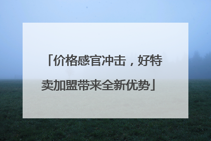 价格感官冲击，好特卖加盟带来全新优势