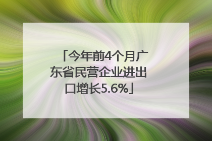 今年前4个月广东省民营企业进出口增长5.6%