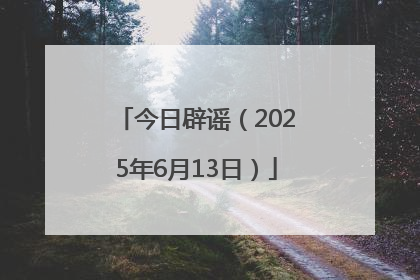 今日辟谣（2025年6月13日）