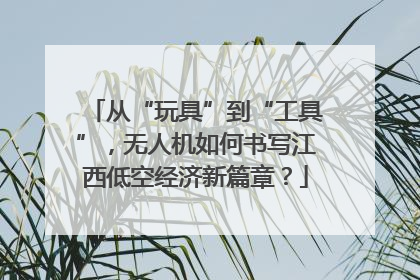 从“玩具”到“工具”，无人机如何书写江西低空经济新篇章？