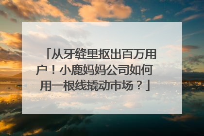 从牙缝里抠出百万用户！小鹿妈妈公司如何用一根线撬动市场？