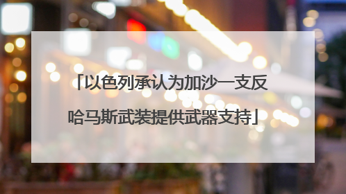 以色列承认为加沙一支反哈马斯武装提供武器支持