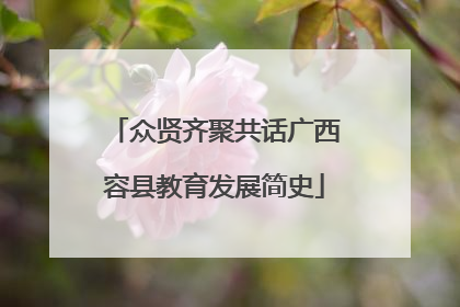众贤齐聚共话广西容县教育发展简史