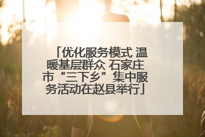 优化服务模式 温暖基层群众 石家庄市“三下乡”集中服务活动在赵县举行