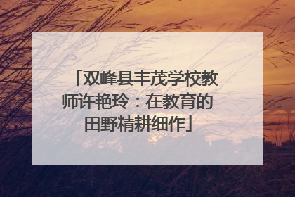 双峰县丰茂学校教师许艳玲：在教育的田野精耕细作