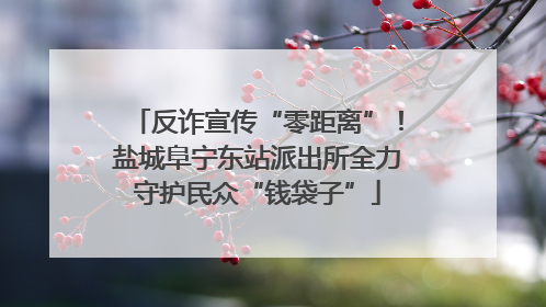 反诈宣传“零距离”！盐城阜宁东站派出所全力守护民众“钱袋子”